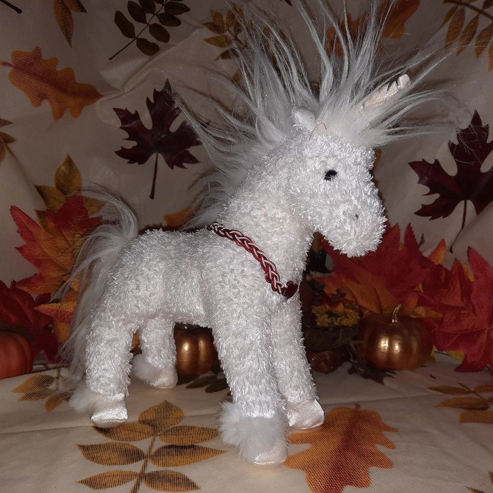 Rare Douglas Cuddle Toys Plush Unicorn with Heart, Valentines Day